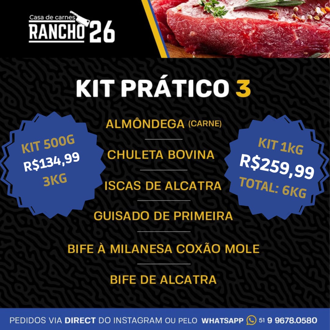 KIT PRÁTICO 3 DE 500G