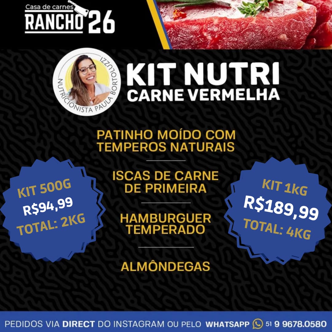 KIT NUTRI CARNE VERMELHA DE 1KG